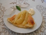 And to finish with a wonderful dessert: Pear and Ginger Tarte Tatin with Creme Fraiche