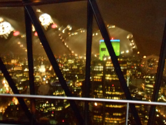 Amazing night time view from Searcy's The Gherkin bar on 40th floor!